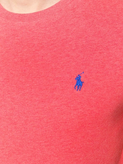 Shop Polo Ralph Lauren Embroidered Logo T-shirt In Red