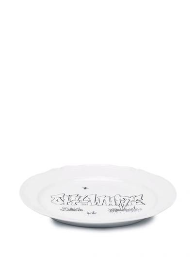 Shop Off-white X Ginori 1735 Logo-print Oval Tray In White