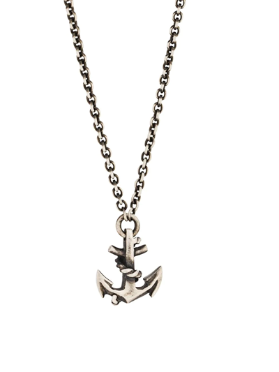 Werkstatt:münchen Mini Anchor Chain Necklace In Silver