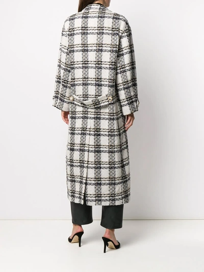 Shop Alessandra Rich Double-breasted Check Coat In White