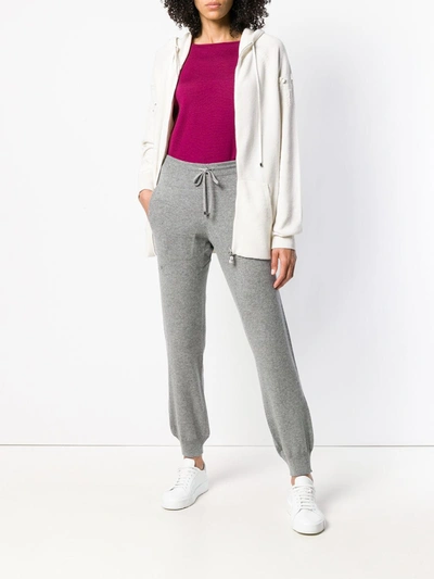 Shop Barrie Romantic Timeless Cashmere Hoodie In White