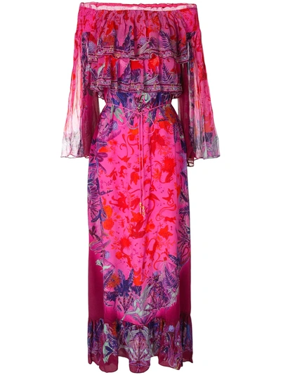 Shop Camilla Tropic Of Neon Tiered Ruffle Maxi Dress In Multicolour