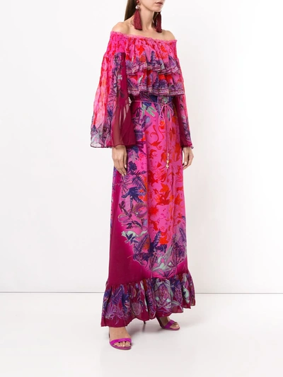Shop Camilla Tropic Of Neon Tiered Ruffle Maxi Dress In Multicolour