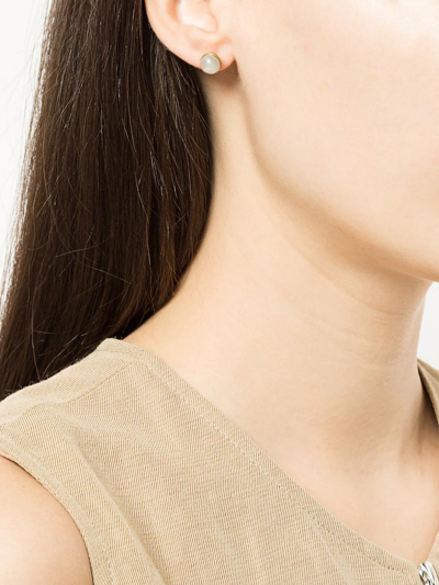 Shihara Half Pearl Earring 45° In Metallic