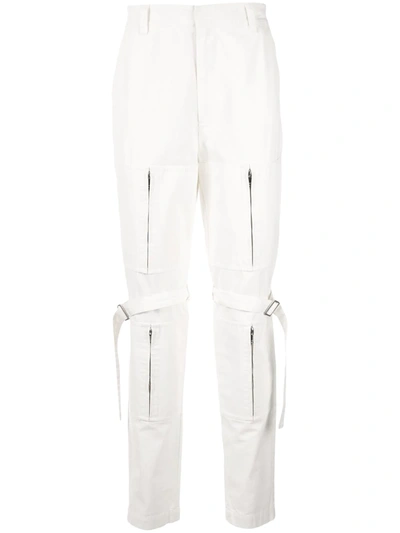 Shop Ambush Zip-detail Straight Leg Trousers In White