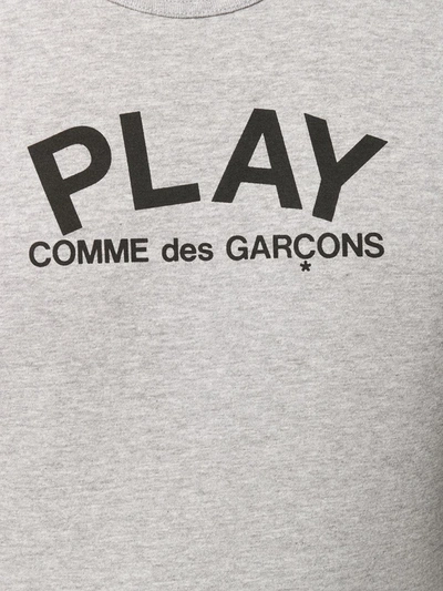 Shop Comme Des Garçons Play Logo Round Neck T-shirt In Grey