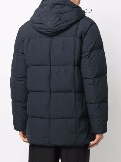 Shop C.p. Company Padded Lens Coat In Blue