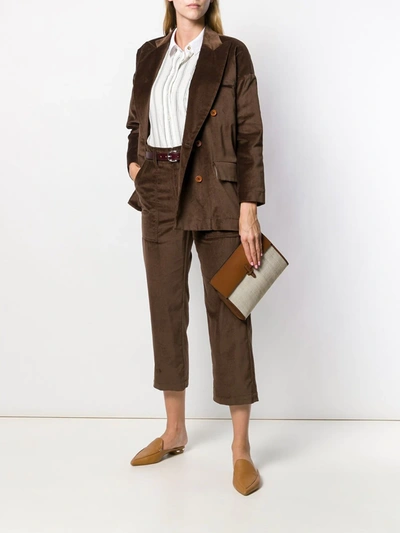 Shop Jejia High Waisted Cropped Trousers In Brown
