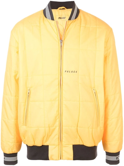 Shop Palace Q-bomber Quilted Bomber Jacket In Yellow