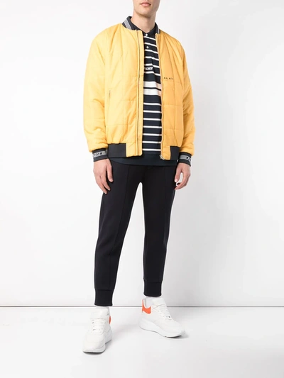 Shop Palace Q-bomber Quilted Bomber Jacket In Yellow