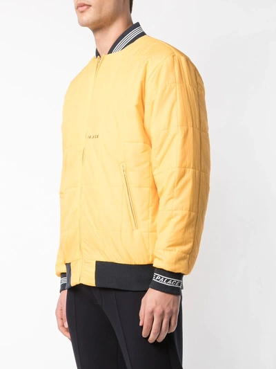 Shop Palace Q-bomber Quilted Bomber Jacket In Yellow