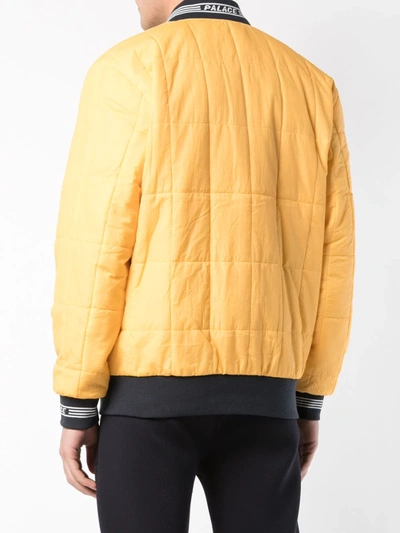 Shop Palace Q-bomber Quilted Bomber Jacket In Yellow