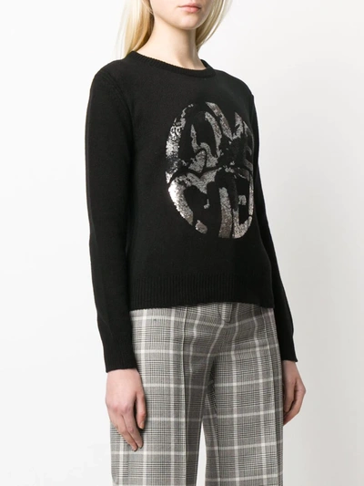 Shop Alberta Ferretti Sequin Print Jumper In Black