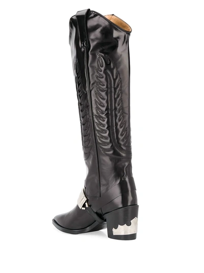 Shop Toga Knee Length Cowboy Boots In Black