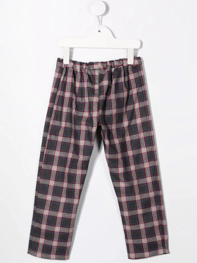Siola Check-print Slim-cut Trousers In Grey
