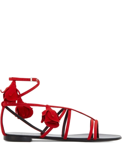 Shop Giuseppe Zanotti Danse Du Feu Strappy Sandals In Red