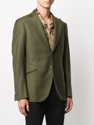 Shop Maurizio Miri Single-breasted Blazer In Green