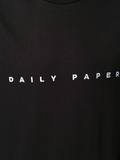 Shop Daily Paper Embroidered Logo T-shirt In Black