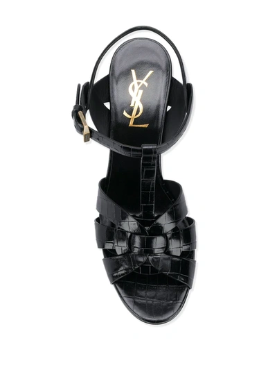 Shop Saint Laurent Tribute 105mm Sandals In Black