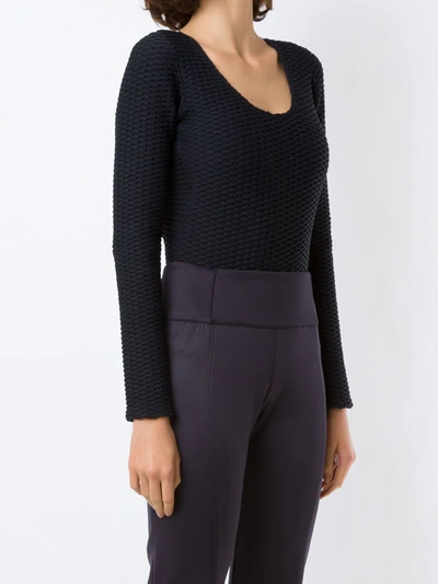 Amir Slama Texture-effect Open Back Bodysuit In Black