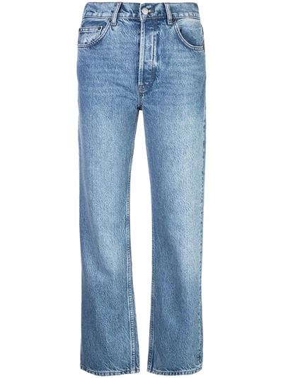 Shop Reformation Cynthia High-rise Straight Jeans In Blue