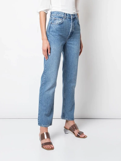 Shop Reformation Cynthia High-rise Straight Jeans In Blue