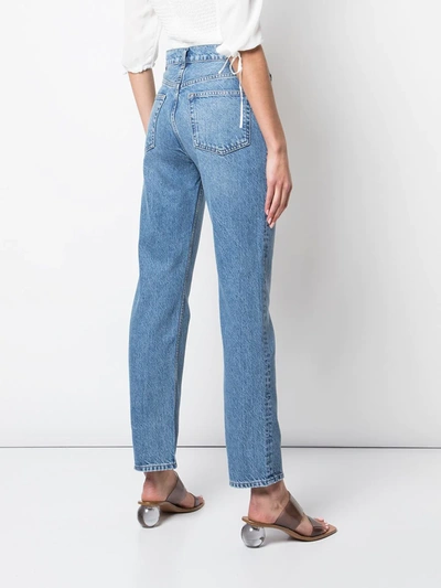 Shop Reformation Cynthia High-rise Straight Jeans In Blue