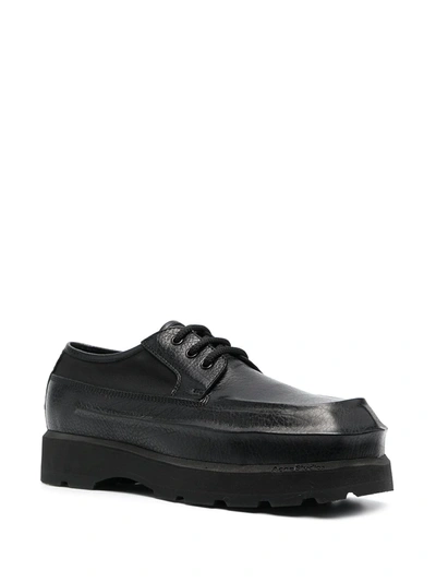 Shop Acne Studios Round-toe Leather Derby Shoes In Black