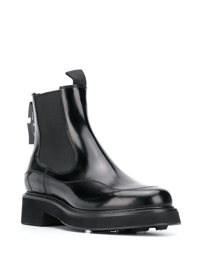 Shop Off-white Logo Patch Chelsea Boots In Black