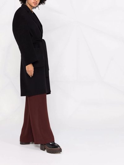 10 Corso Como Belted Single-breasted Coat In Schwarz