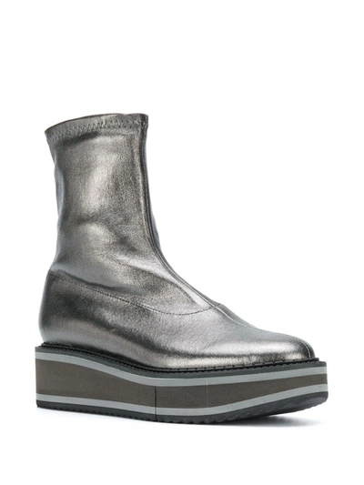 Clergerie Berta Platform Ankle Boots In Metallic