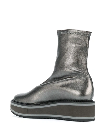 Clergerie Berta Platform Ankle Boots In Metallic
