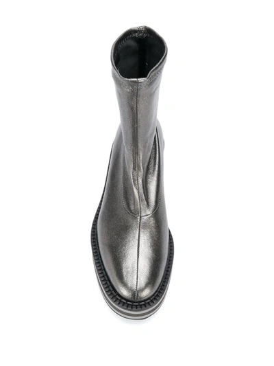 Clergerie Berta Platform Ankle Boots In Metallic
