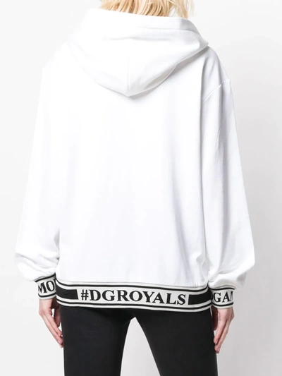 Shop Dolce & Gabbana Logo Detail Hoodie In White