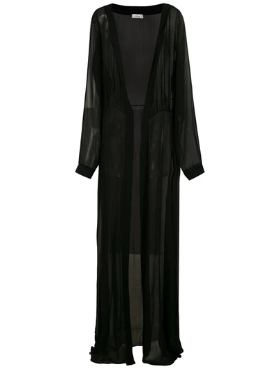 Shop Amir Slama Silk Kaftan In Black