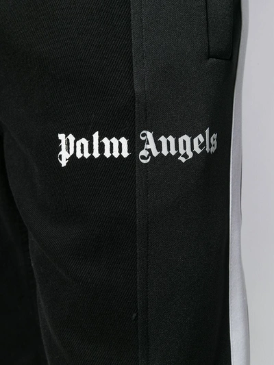 Shop Palm Angels Branded Straight Jeans In Black