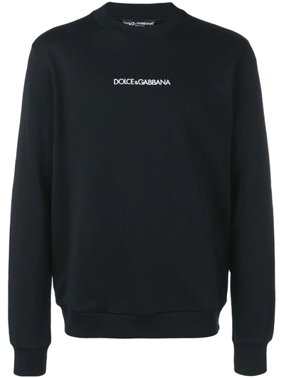 Shop Dolce & Gabbana Contrast Logo Jumper In Black