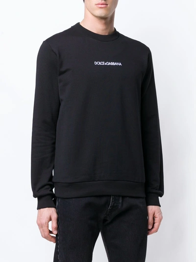 Shop Dolce & Gabbana Contrast Logo Jumper In Black