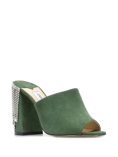 Shop Jimmy Choo Baia 100mm Mules In Green