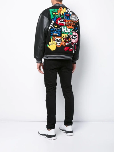 Haculla Lost Breed Patch Bomber Jacket In Black