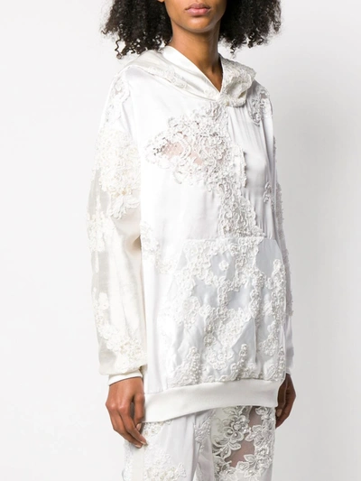 Shop A.f.vandevorst Wedding Embroidery Hoodie In White