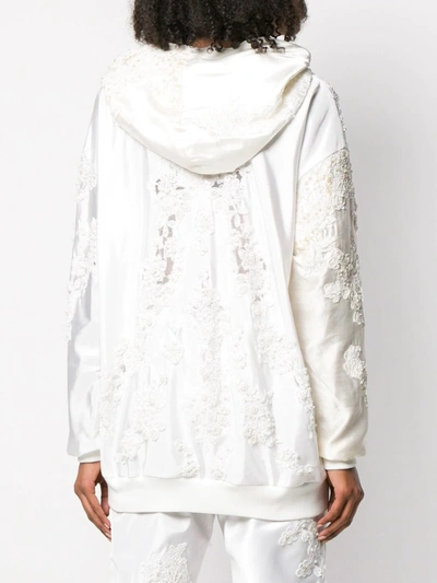 Shop A.f.vandevorst Wedding Embroidery Hoodie In White