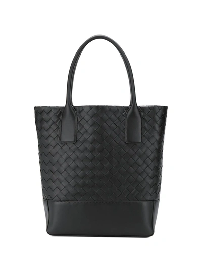 Shop Bottega Veneta Intrecciato Weave Tote In Black