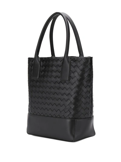 Shop Bottega Veneta Intrecciato Weave Tote In Black