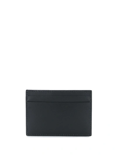 Moschino Logo Leather Card Case In Black