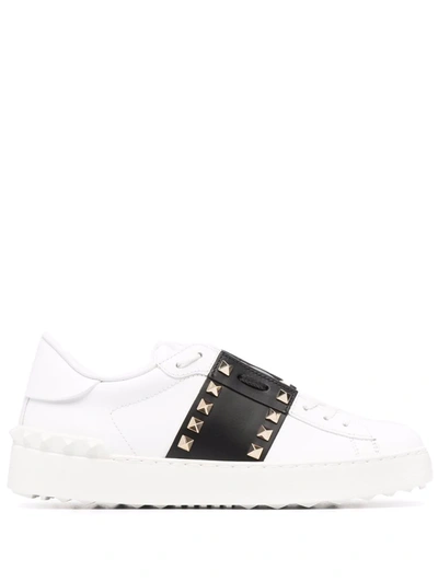 Shop Valentino Open Low-top Slip-on Sneakers In White