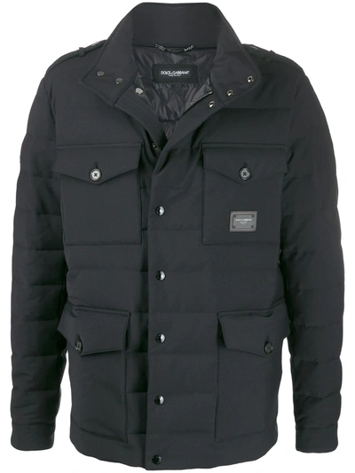 Shop Dolce & Gabbana Double Facing Padded Jacket In Black