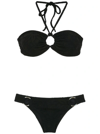Shop Amir Slama Bikini Set With Cut Details In Black