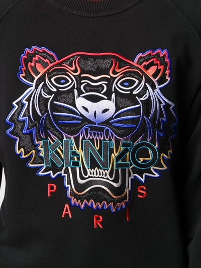 Shop Kenzo Tiger Embroidered Sweatshirt In Black