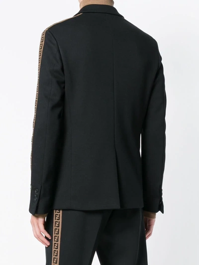 Shop Fendi Embellished Fitted Blazer In Black
